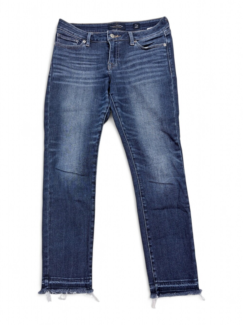Lucky Brand Lolita Skinny Jeans Women's Size 6/28 Medium Wash Raw Hem